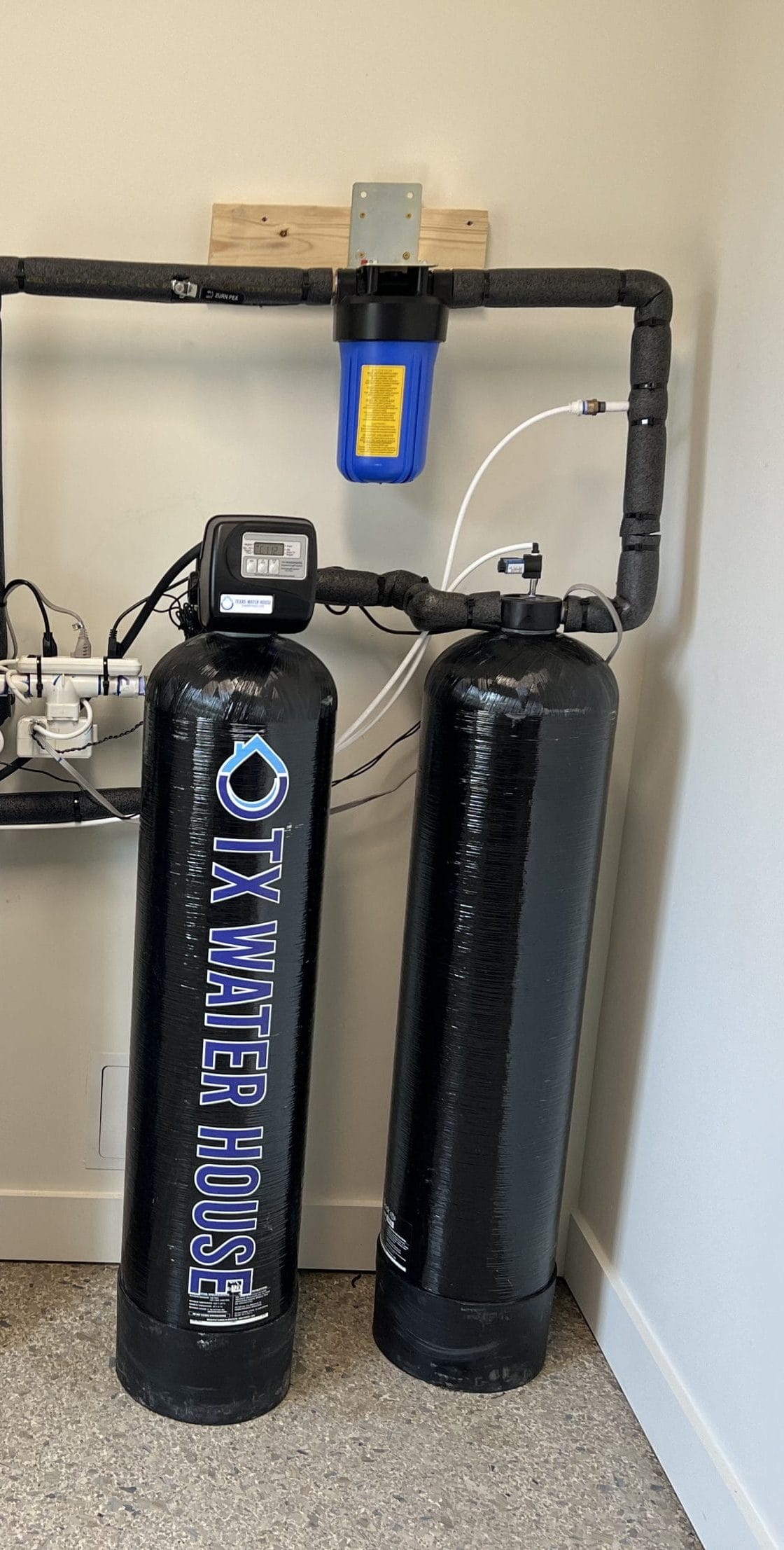 Salt-Free Water Conditioner System in Basement
